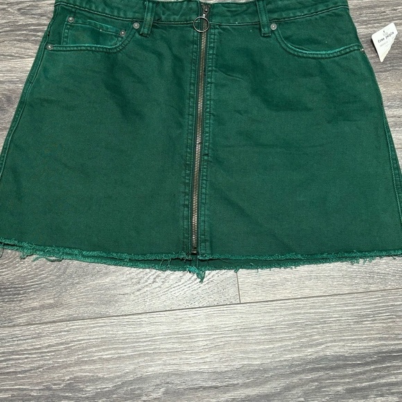 Free People We the Free Zip It Up Mini Jean Skirt Green Cotton size 31 *251 - Picture 5 of 12